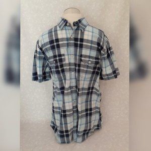 Mossimo - Athletic Fit - Blue Plaid Casual Shirt